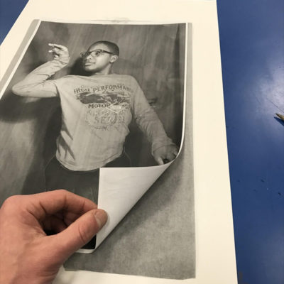 Example of how to use graphite transfer paper